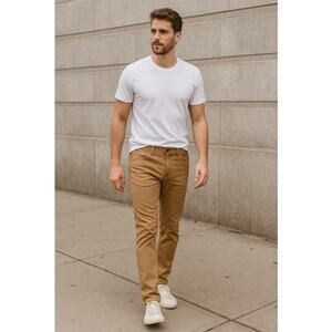 The Goodale Skinny Fit Tan Denim Pants Men’s 34x32 Cotton Casual Jeans